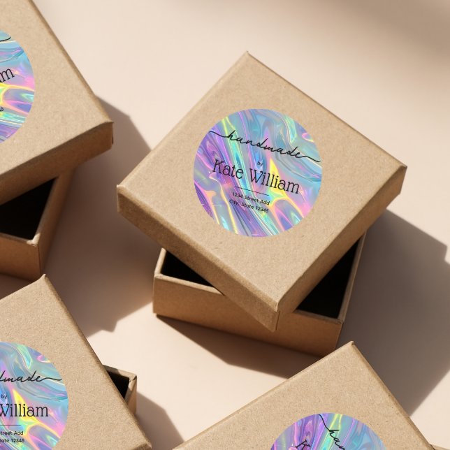 Sticker Rond Adresse de retour Holographique (Créateur téléchargé)