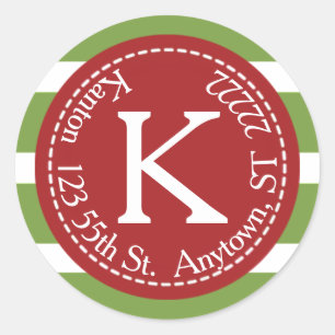 Sticker Rond Adresse de retour Merry & Bright