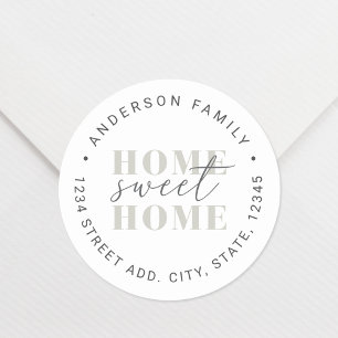 Sticker Rond Adresse de Retour Personnalisée Maison Douce Maiso