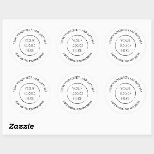 Sticker Rond Adresse de retour personnalisée pour entreprise av
