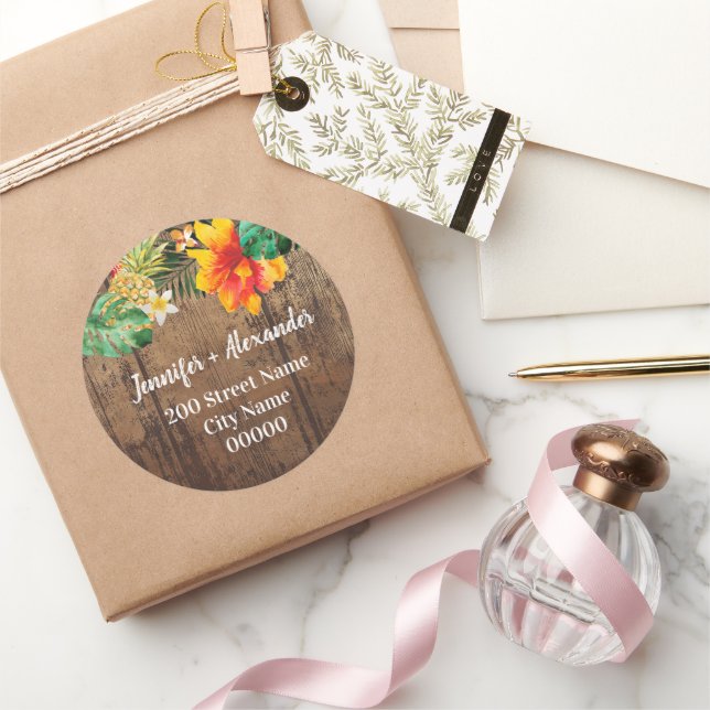 Sticker Rond Adresse de retour rustique (Cadeaux)