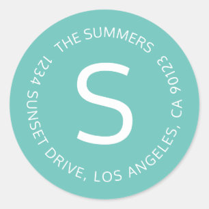 Sticker Rond Adresse De Retour Simple, Etc. Texte Circulaire