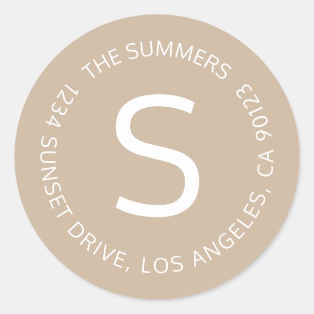 Sticker Rond Adresse de retour simple ou message texte circulai (Devant)