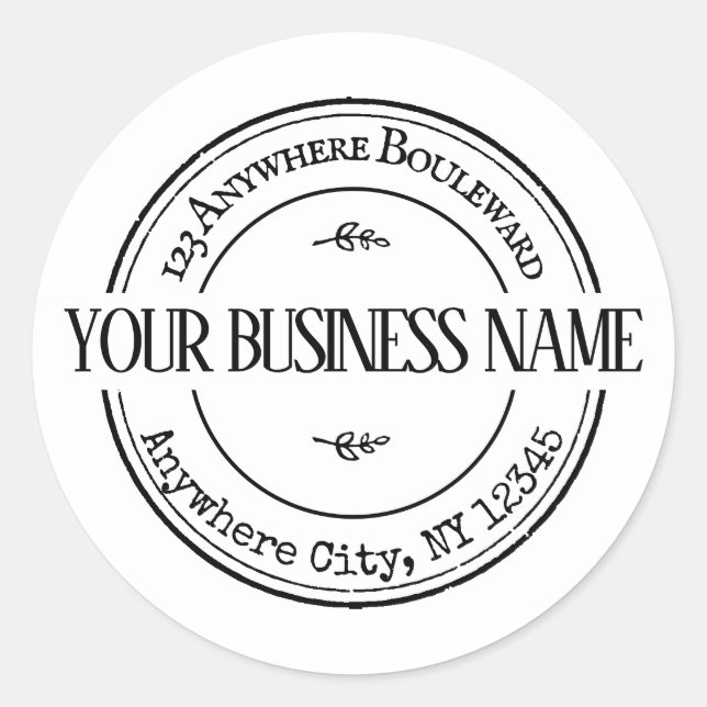 Sticker Rond Adresse de retour vintage personnalisée (Devant)