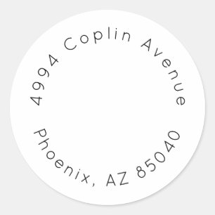 Sticker Rond Adresse élégante et minimaliste pour une douche de
