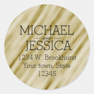 Sticker Rond Adresse personnalisée Gold