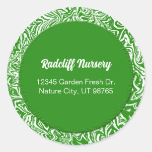 Sticker Rond Adresse professionnelle verte et blanche