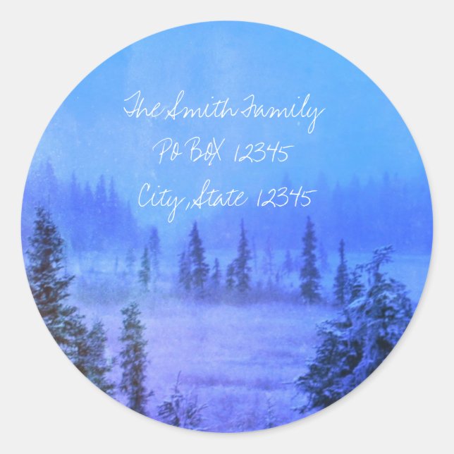 Sticker Rond Adresser les arbres de la toundra (Devant)