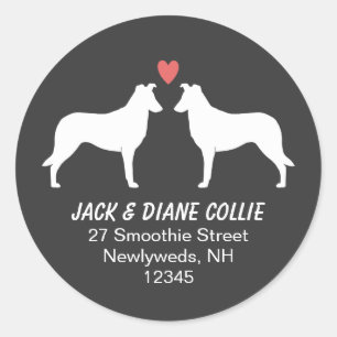 Sticker Rond Adresses de Retour Silhouettes de Colley Lisse
