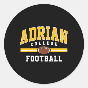 Sticker Rond Adrian College Football Arc Conception Vintage Pou