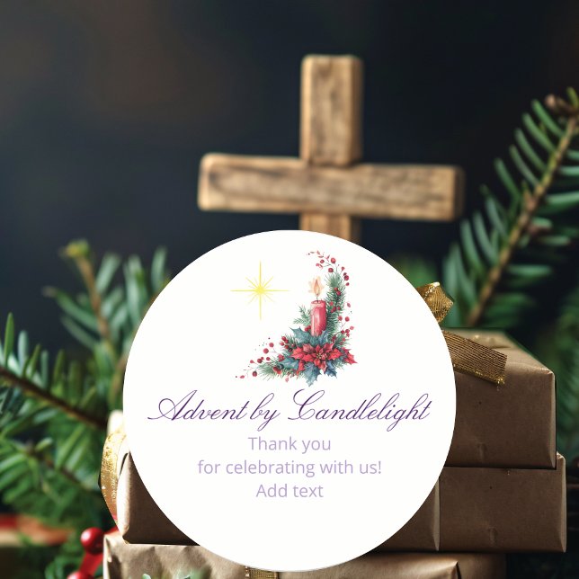 Sticker Rond Advent by Candlelight Women Ministry P Christmas (Advent by Candlelight Women Ministry Church Devotional Spiritual  Christmas Classic Round Sticker)