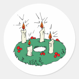 Sticker Rond Advent Wreath