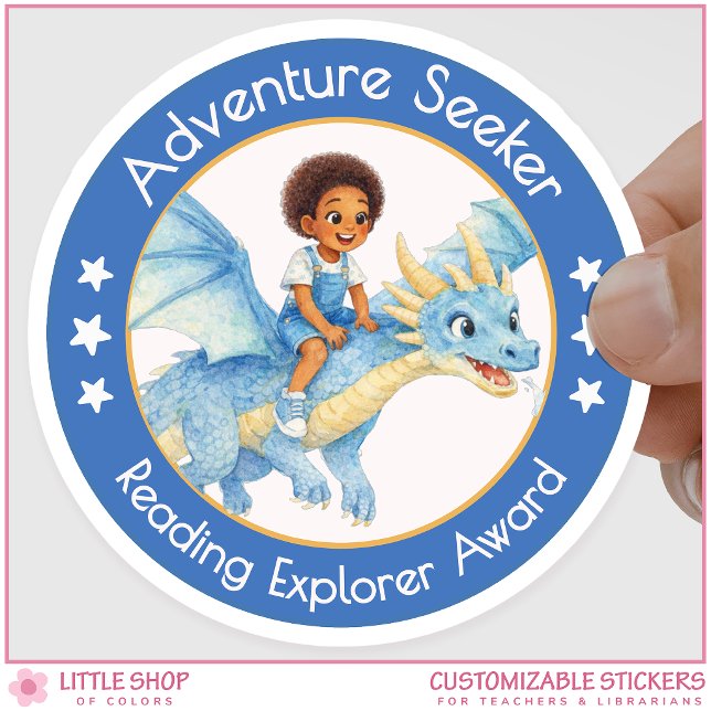 Sticker Rond Adventure Seeker Teacher Reading Explorer Award (Créateur téléchargé)