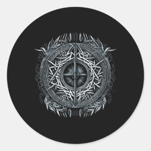 Sticker Rond Aegishjalmur North Valhalla Norse Mythologie