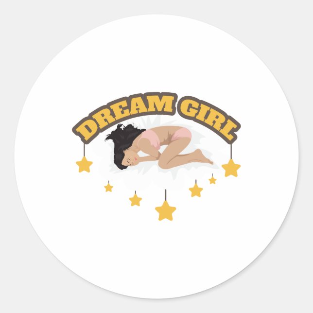 Sticker Rond Aéronef Nose Art Dream Girl Idée cadeau (Devant)