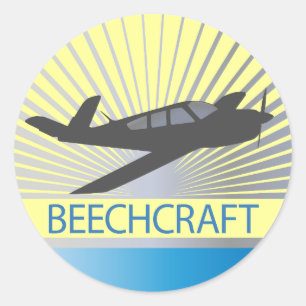 Sticker Rond Aéronefs Beechcraft