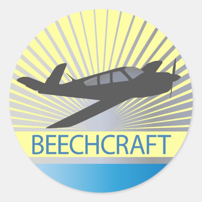 Sticker Rond Aéronefs Beechcraft (Devant)