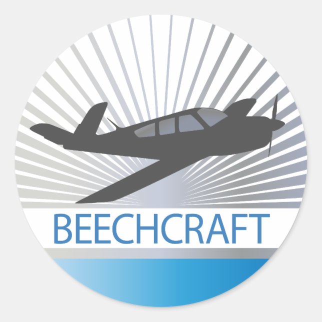Sticker Rond Aéronefs Beechcraft (Devant)