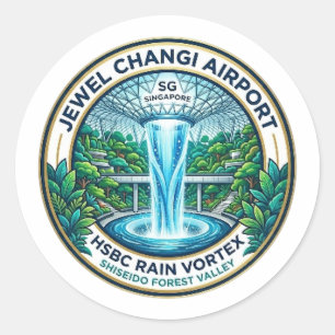 STICKER ROND AÉROPORT DE JEWEL CHANGI