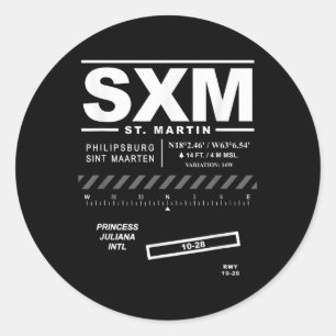 Sticker Rond Aéroport international Princess Juliana Saint Mart