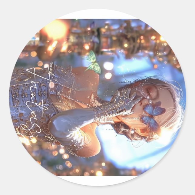 Sticker Rond Aesthetic / Dark Fantasy Girl (Devant)