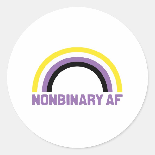 Sticker Rond AF non binaire (Devant)