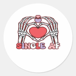 Sticker Rond Af Skeleton Mains Valentines Classic
