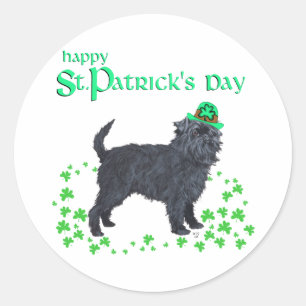 Sticker Rond Affenpinscher Saint-Patrick
