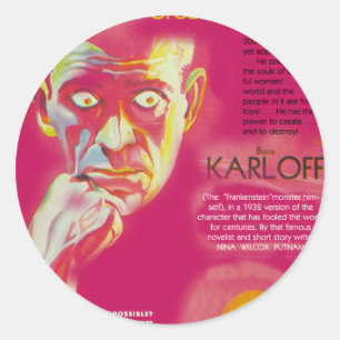 Sticker Rond Affiche de cinéma Cagliostro (Boris Karloff)