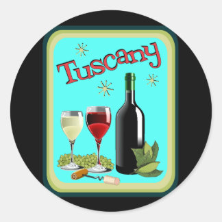 Sticker Rond Affiche de voyage en Toscane