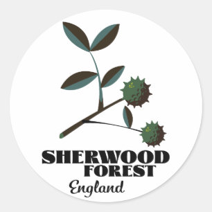 Sticker Rond Affiche de voyage Sherwood Forest Angleterre