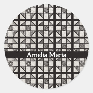 Sticker Rond Afficher le bloc de patchwork