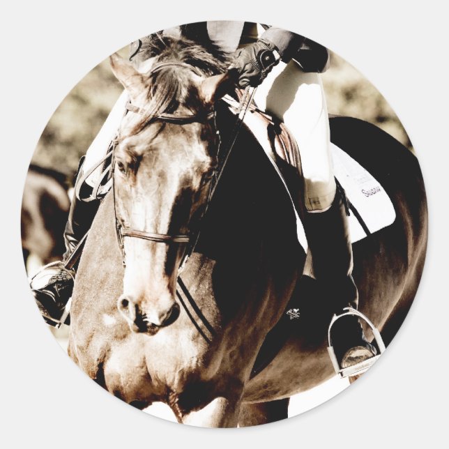Sticker Rond Afficher le cheval (Devant)