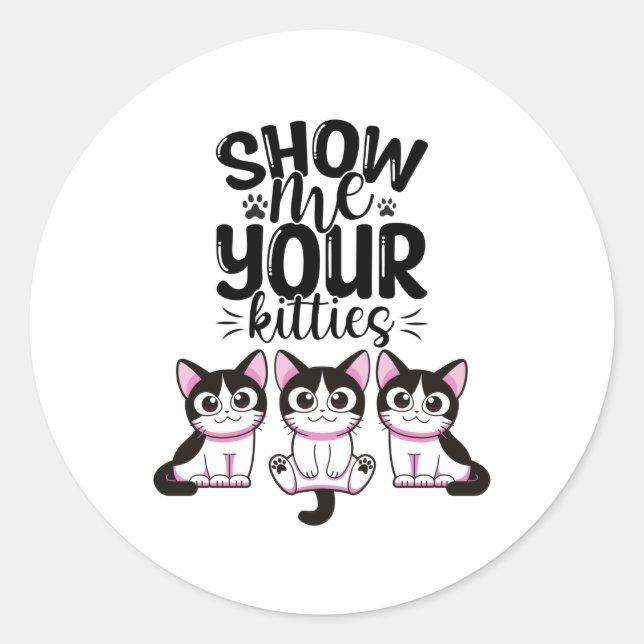 Sticker Rond Afficher vos notes post-it Kitties (Devant)