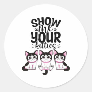Sticker Rond Afficher vos notes post-it Kitties