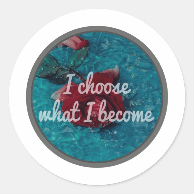 Sticker Rond affirmation de motivation sur l'acceptation de soi (Devant)