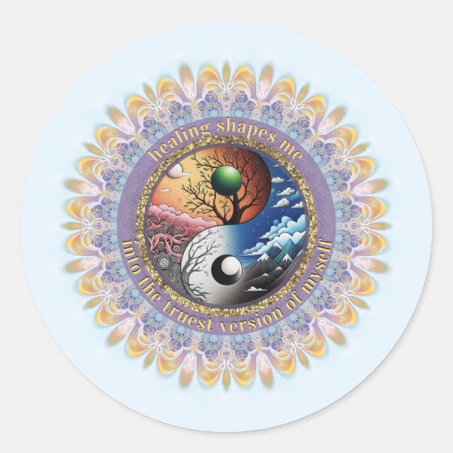 Sticker Rond Affirmation de soi, version la plus vraie, embrass (Devant)