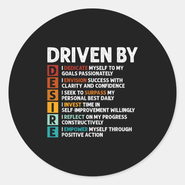 Sticker Rond Affirmations de devis motivationnelles (Devant)
