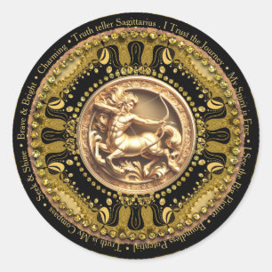 Sticker Rond Affirmations de Zodiaque Sagittaire Astrologie Uni