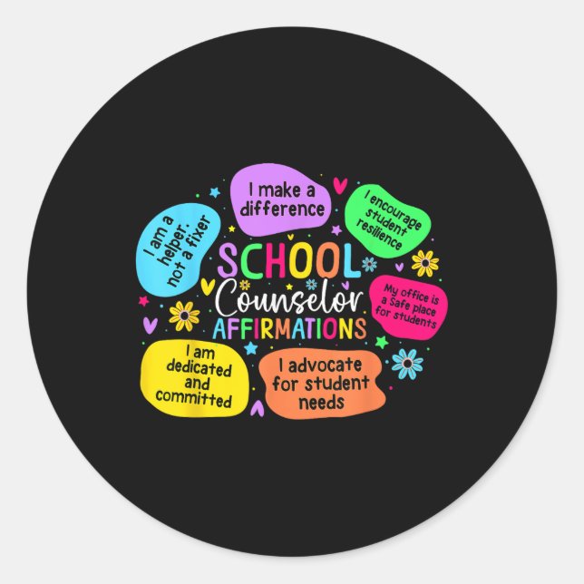 Sticker Rond Affirmations du conseiller scolaire Bourse en sant (Devant)