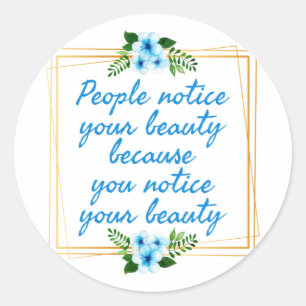 Sticker Rond affirmations positives citent pour elle