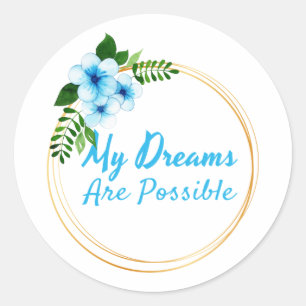 Sticker Rond affirmations positives pour l'acceptation de la vi