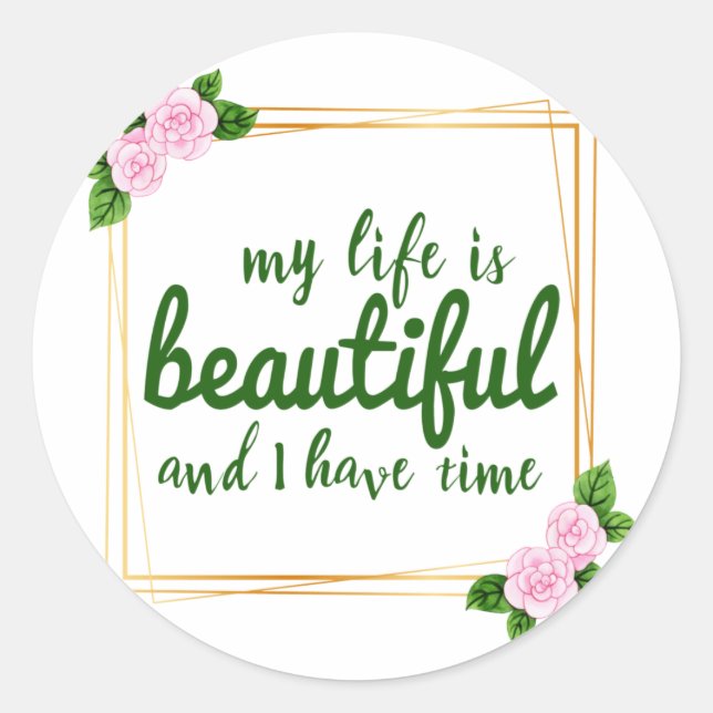 Sticker Rond affirmations positives pour l'acceptation du trava (Devant)