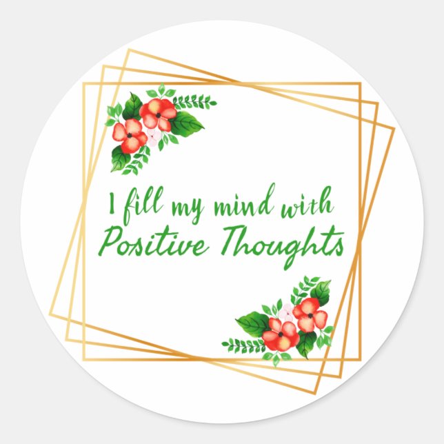 Sticker Rond affirmations positives pour l'amour-propre et le s (Devant)