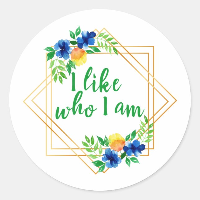 Sticker Rond affirmations positives pour le succès et l'amour d (Devant)