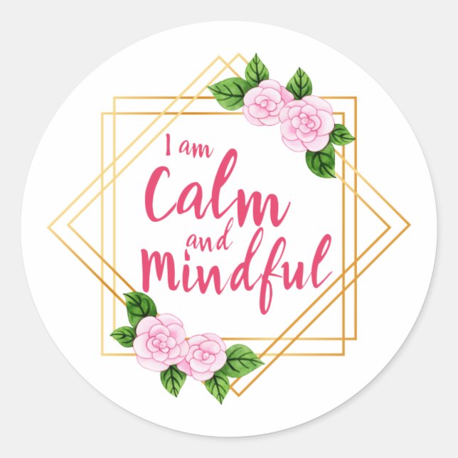 Sticker Rond affirmations positives santé mentale et amour de s (Devant)