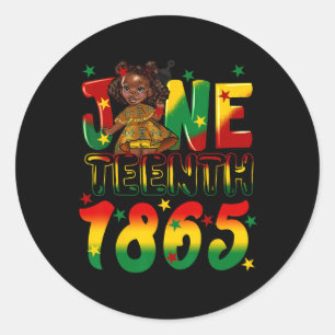 Sticker Rond Africain-Américain Melanin Black Girls Jeunes June