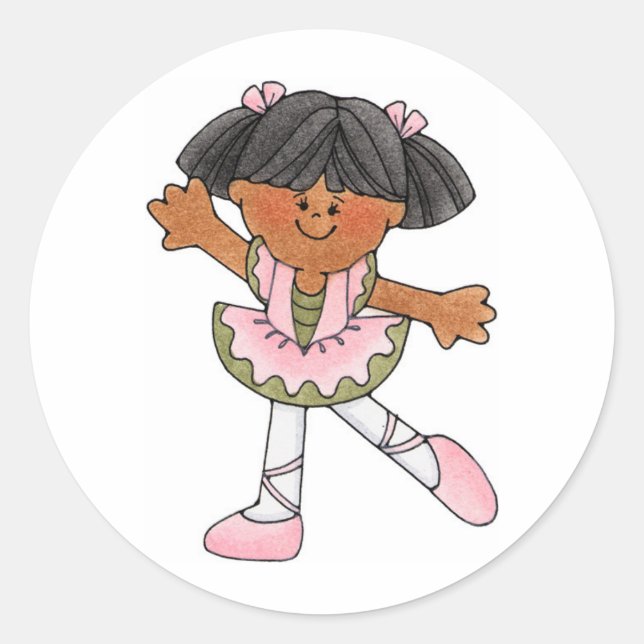 Sticker Rond Africaine Américaine Danseuse (Devant)