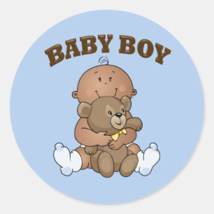 Sticker Rond African American Baby Boy
