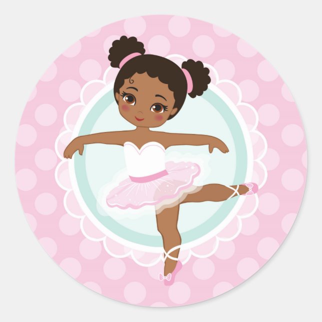 Sticker Rond African American Ballerina (Devant)